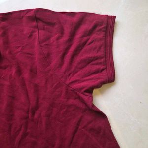 Men's Burgundy Zip Polo Shirt