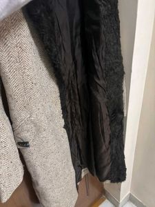 Faux Fur Collar Single Breasted Overcoat