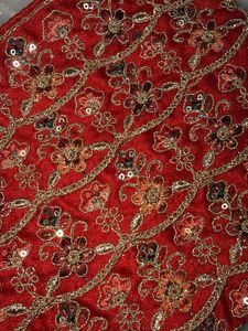 Red Embroidered Clutch Bag
