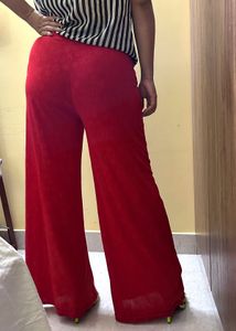 Flowy Red Palazzo Pants
