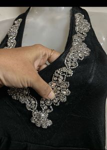 Elegant Black Halter Neck Dress