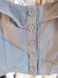 Cute Blue Gingham Button-Up Crop Top