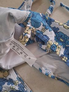 M Blue Floral Bikini Set