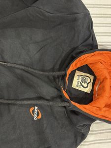 unisex oversized Black Hoodie with Orange hoodi