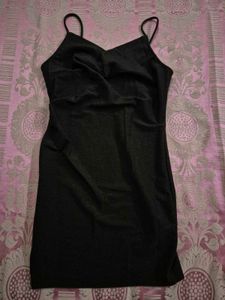 Sleek Black Slip Dress, size:S