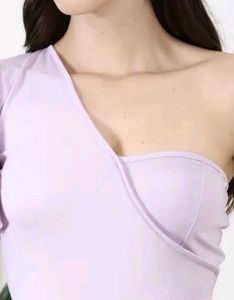 Shein One Shoulder Flutter Sleeve Panelled Playsui