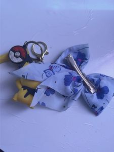 Cute Pikachu &amp; Floral Bow Keychain