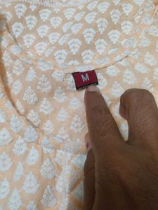Peach Chikankari Kurta