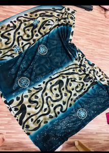 Stylish Printed Saree with Sequins