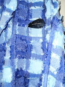 Blue Plaid Textured Jacket