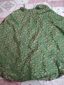 Green &amp; Gold Lehenga Choli Set