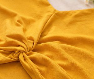 Stylish Yellow Twist Front Crop Top