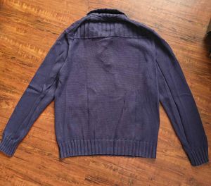 Men's Purple Button-Up Sweater