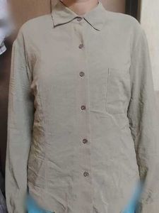 Lightweight Beige Button-Up Shirt