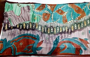 🇳🇿💫🎀Elegant Abstract Print Silk Saree