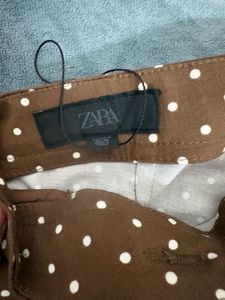ZARA polka dot twill shorts