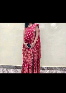 Elegant Red Bandhani Print kurta Set