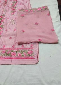 Pakistani style baby Pink Embroidered Kurta Set