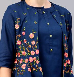 Alena Navy Blue Kurta With Jacket