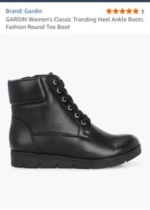 Black Lace-Up Heeled Ankle Boots