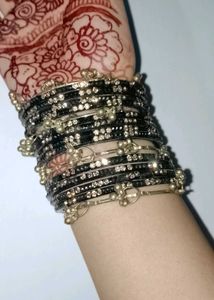 Black Stone Studded Bangles{Kashmiri bangles}
