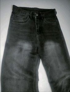 Ash black loose straight fit jeans