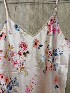 Floral Print Silk Robe &amp; Camisole Set