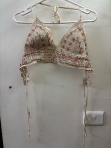 Crochet Halter Bikini Top
