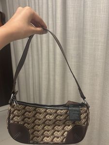 H&M Chic Brown Monogram Shoulder Bag