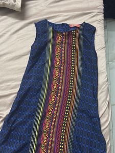 Vibrant Blue Printed Kurta