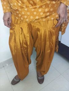 Orange Printed Kurta Set with Dupatta