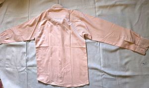 Men's Peach Striped Full Sleeve Shirt