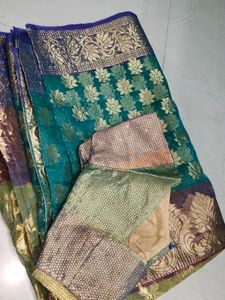 Beautiful Multi Colour Banarasi Organza Sarees
