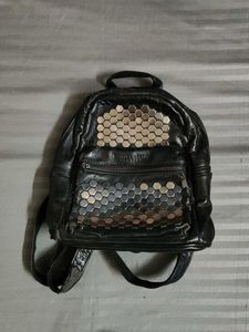 Studded Black Mini Backpack
