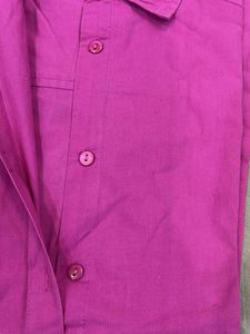 Dark Pink Oversized Cotton Shirt