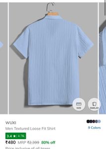 WUXI - Men Textured Loose Fit Shirt