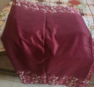 Beautiful Maroon Floral Saree
