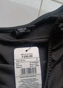 SHEIN Black One-Shoulder Ruched Top