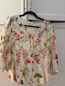 H&M Floral Print Button-Up Blouse