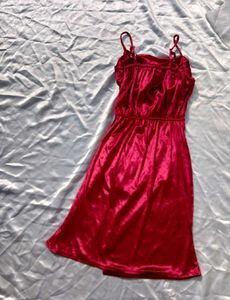 Red  Velvet Cowl Neck Dress
