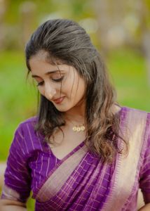 💜Elegant Violet Saree and Blouse