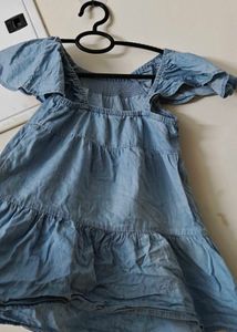 Cute Blue Tiered Ruffle Top