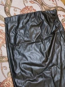 Black Faux Leather Maxi Skirt