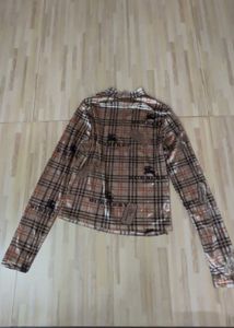 Burberry Plaid Long Sleeve Top
