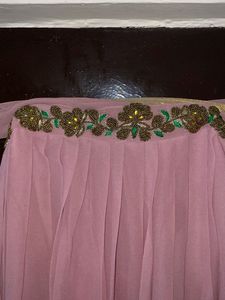 Elegant Pink Embroidered Gown