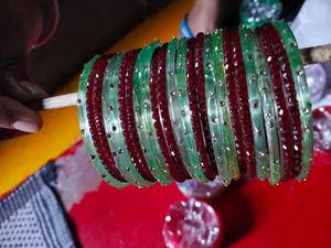 Traditional Red &amp; Green Bangles