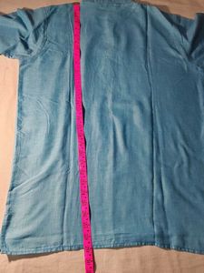Men's Blue Cotton Kurta