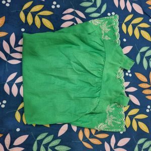 Bright Green Embroidered Summer Dress