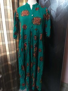 Green Floral Print Maxi Dress