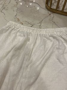 White Embroidered Palazzos
